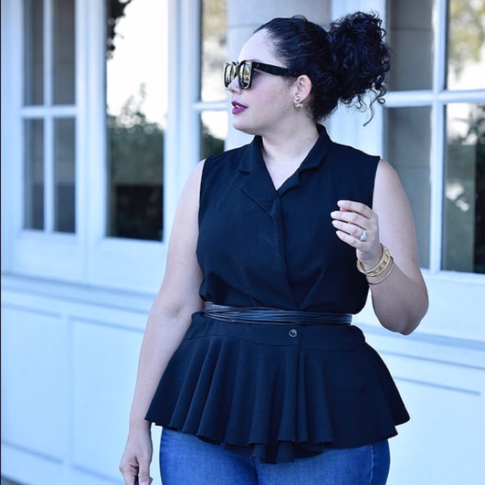 ASOS Sleeveless Black Peplum Blazer